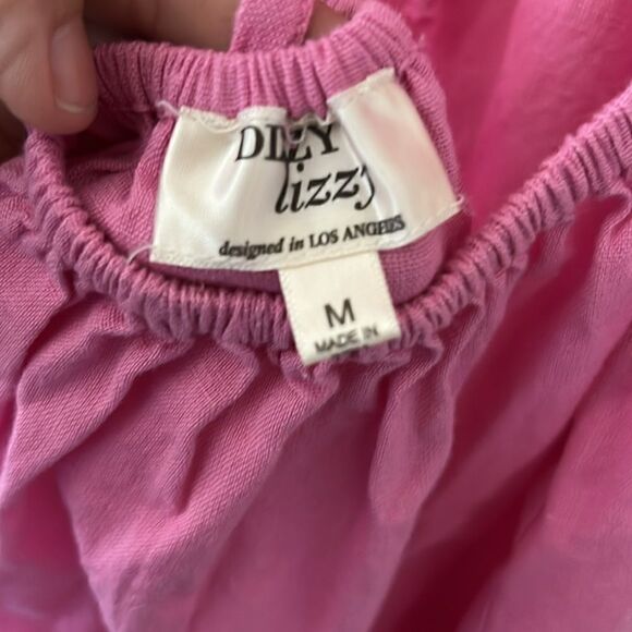 Dizzy Lizzy Pink Ruffle Shoulder Straps with Back lace up dress - Picture 9 of 11